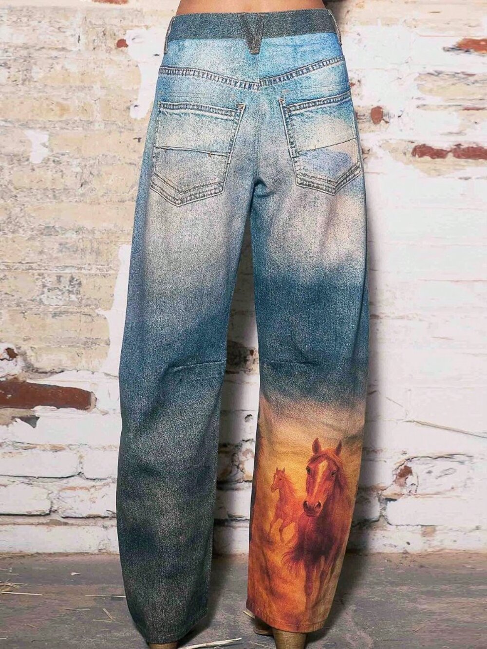 Blue Casual Women's Straight-Leg Denim Pants - Picture 7 of 7